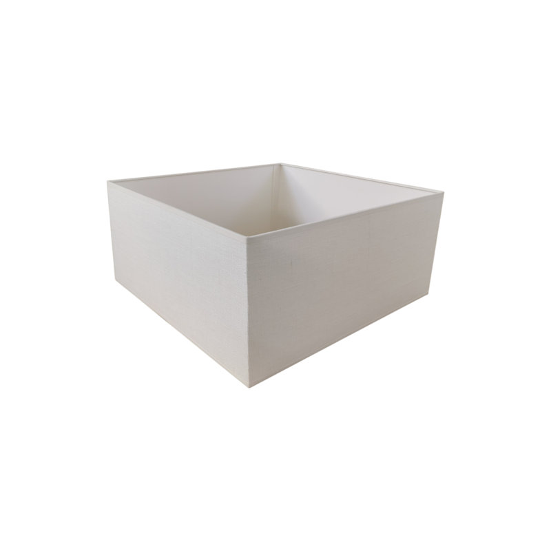 18cm H Linen Square Lamp Shade ( Uno ), White