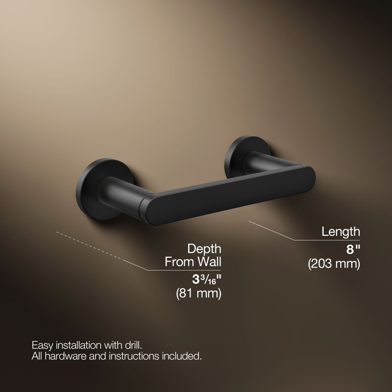 Wall Mount Toilet Paper Holder, Matte Black
