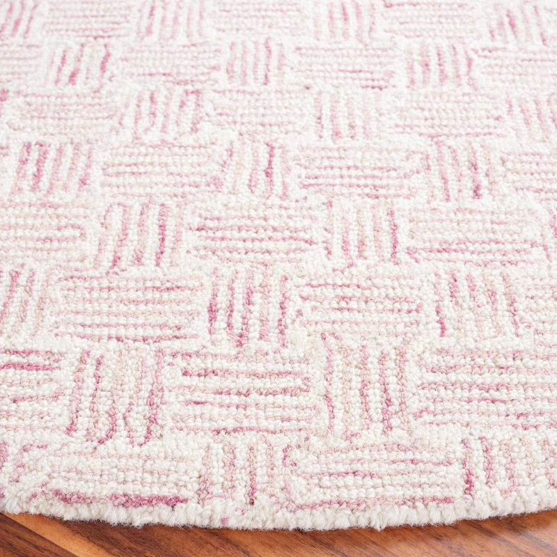 Tapis rose / ivoire Leni, Rond 5 pi