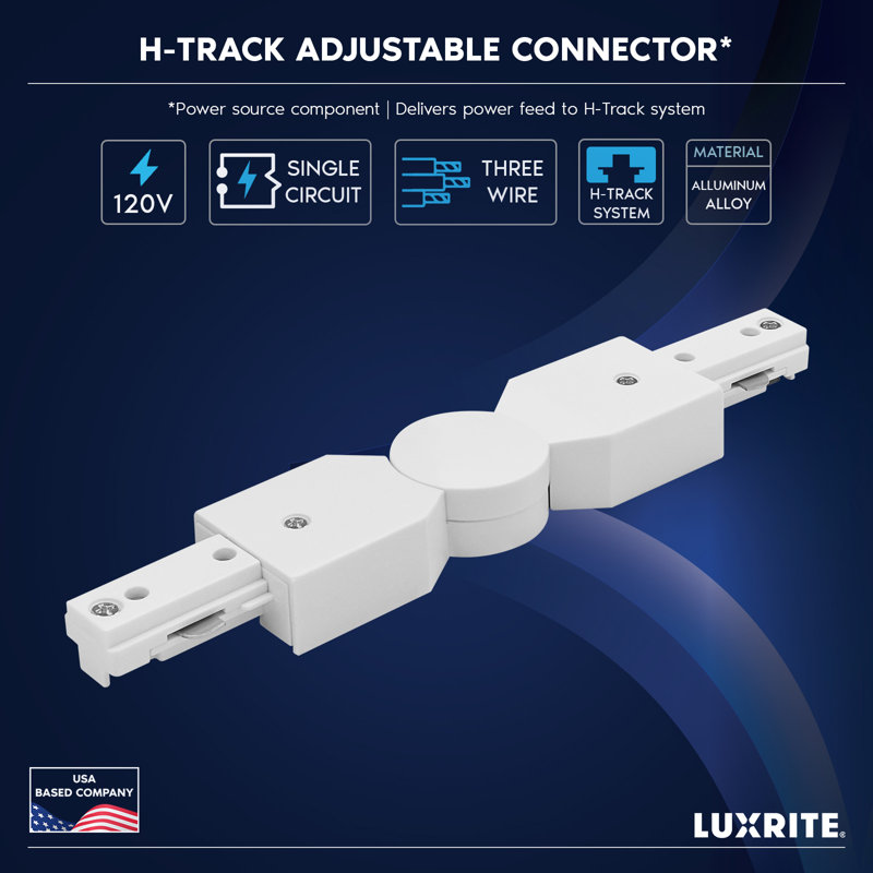 Connecteur d'éclairage sur rail Luxrit, Blanc