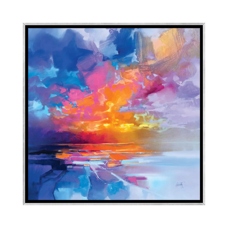 «Skye Sunset Fragments» par Scott Naismith - reproduction d'art, Aucun mat, Toile avec cadre argenté