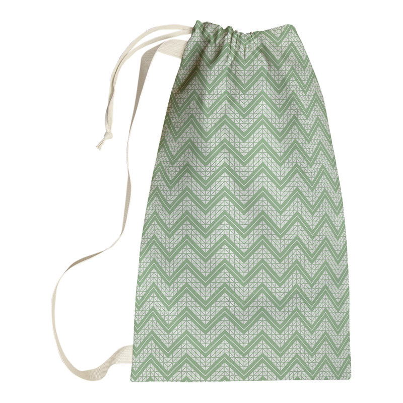 Sac à linge Stephenie, H 29 po x l 18 po x P 1,5 po, Vert clair / gris clair