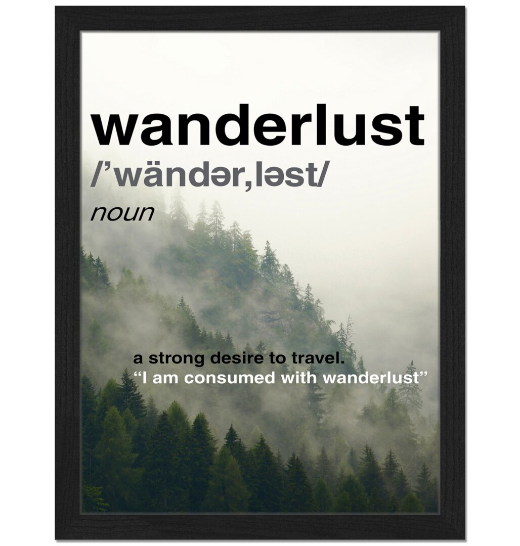 Gerahmtes Wandbild Wanderlust von Linsay Macdonald