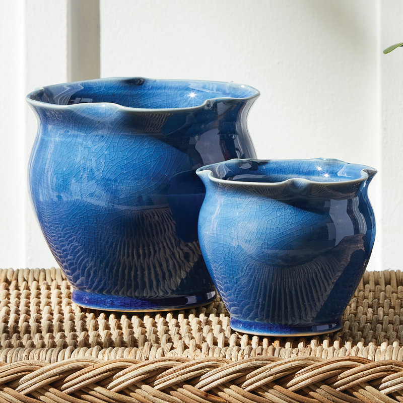 Conservatory Ceramic Planter, Blue