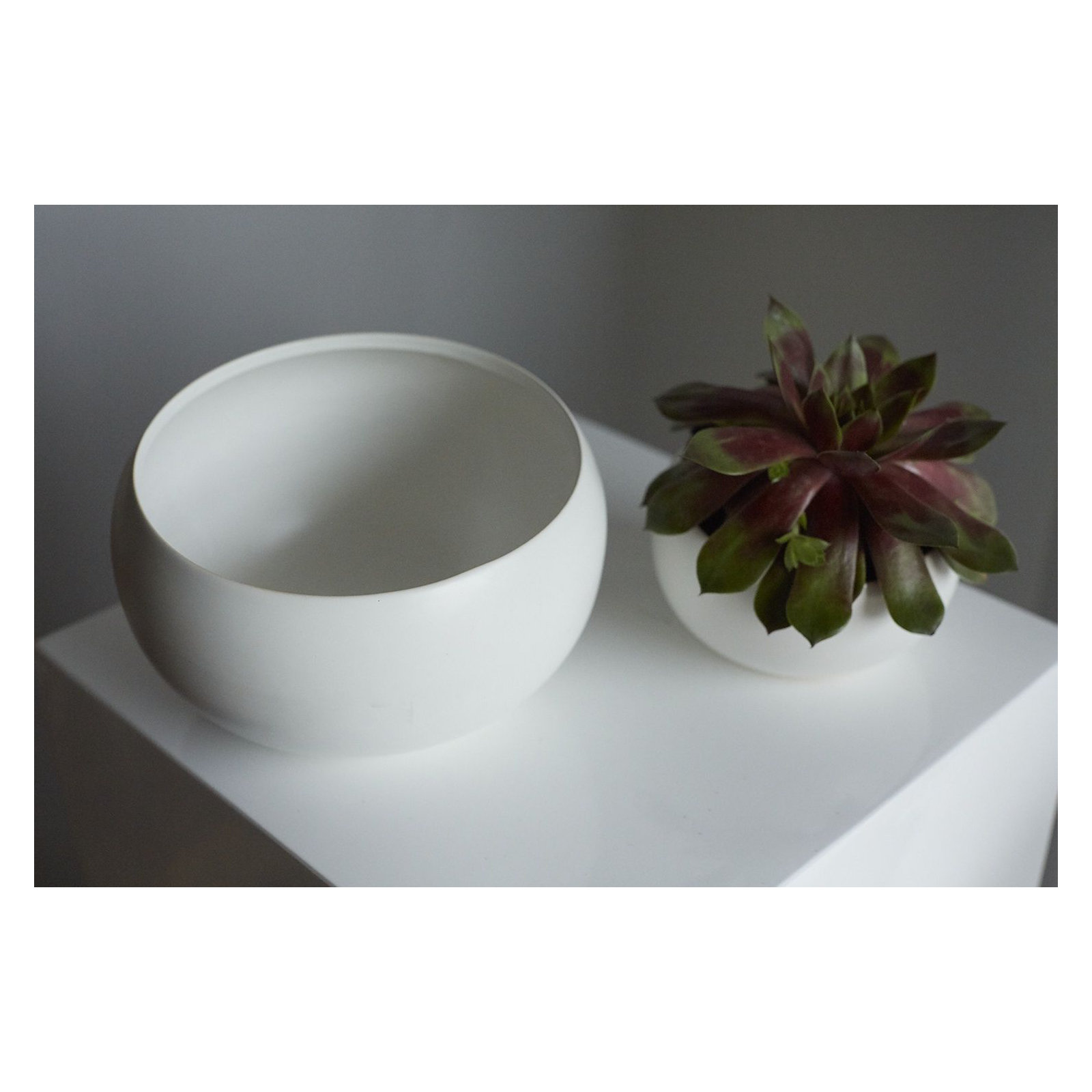 Elyse Handmade Ceramic Decorative Bowl 1, White, 3.75" H x 10.5" W x 10.5" D