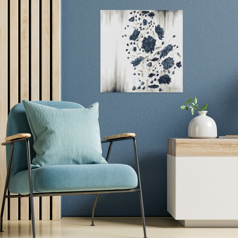 Doozies, art abstrait contemporain de fleurs, H 18 po x l 18 po