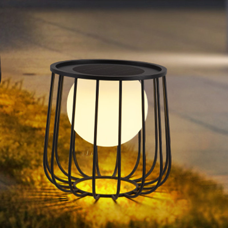 Lampe sur pied d'extérieur à énergie solaire 14,9 po à DEL intégrée, H 14,9 po x l 23,6 po x P 23,6 po