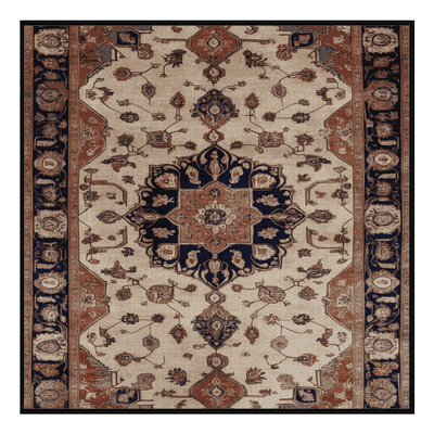 Machine Washable Persian Brown Area Rug