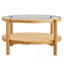 Table basse ronde avec tablette ouverte