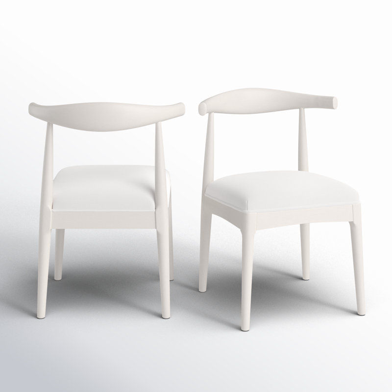 Chaise d'appoint rembourrée Ione Asheboro, Lin blanc cassé, Bois blanchi