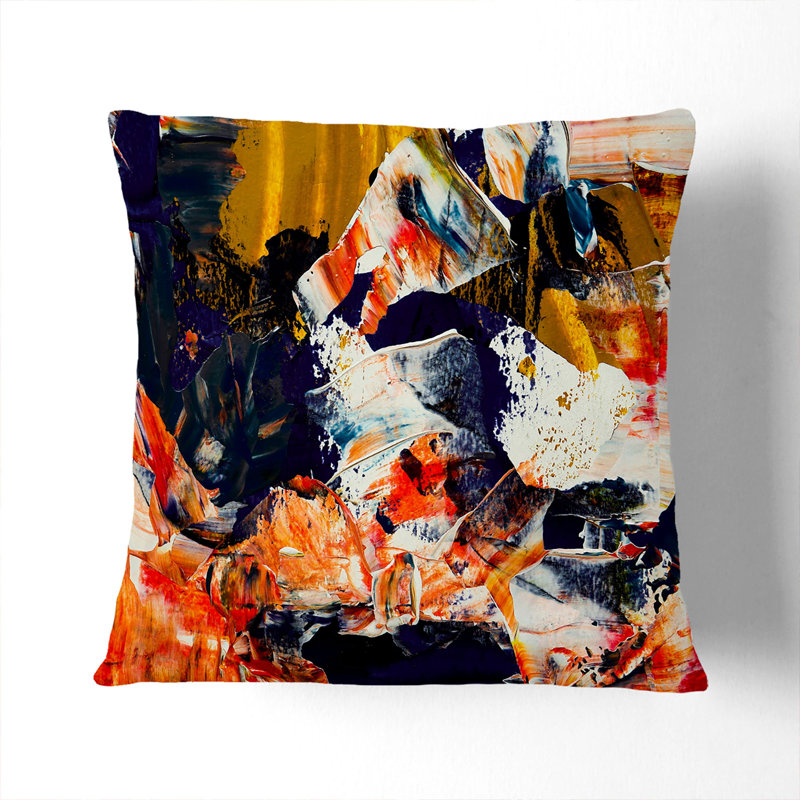 Abstract Square Throw Cushion, White, 55 x 55 cm