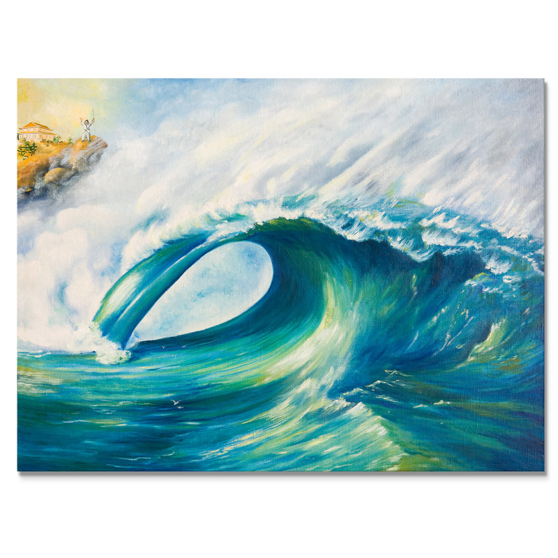 " Painting Tsunami ", 16" H x 32" W x 1" D, Wrapped Canvas