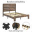 Structure de lit double, structure de lit plateforme en bois, silencieux, aucun sommier nécessaire et outil d'assemblage facile