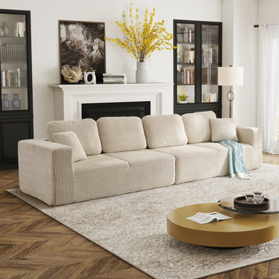 Canapé modulaire rembourré en tissu 144 po