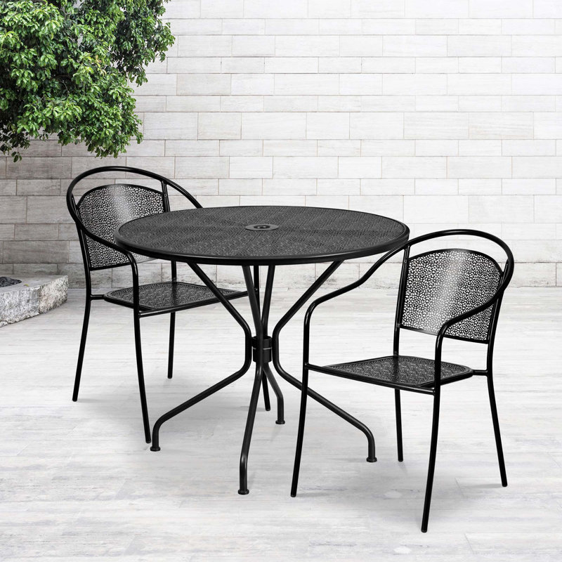 Ensemble bistro rond pour 2 personnes 35,25 po Round, Noir
