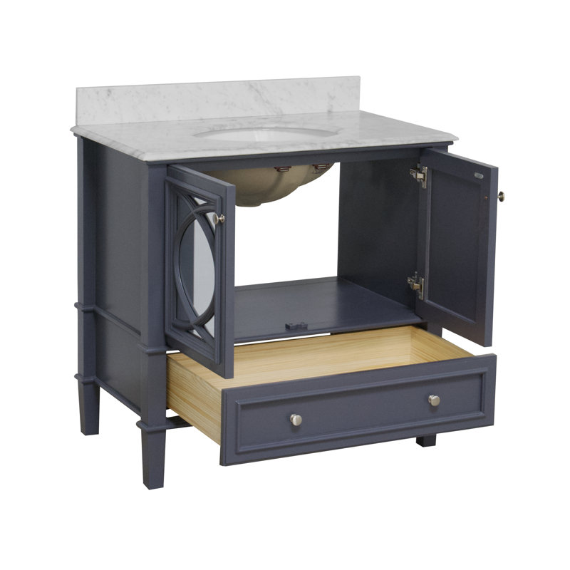 Ensemble de meuble-lavabo simple de 36 po Brendale, Gris anthracite