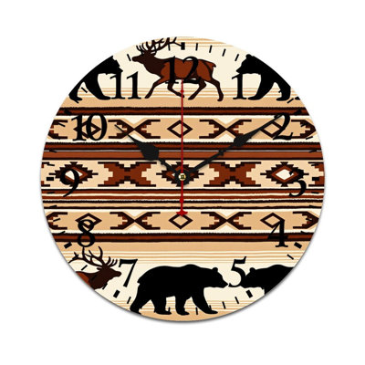 Horloge murale Tribal Bear Deer