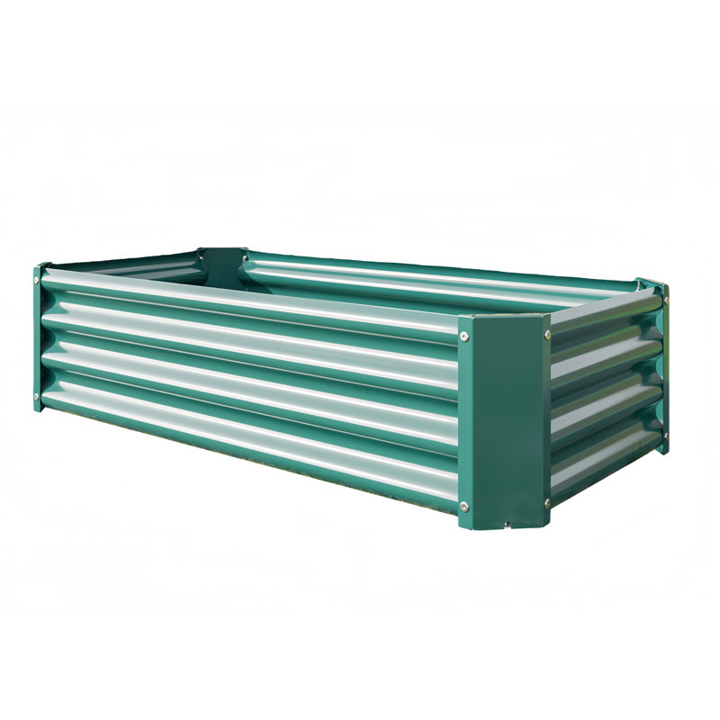 Rectangle Metal Raised Garden Bed (), Green, 11.81" H x 24" W x 47.24" D