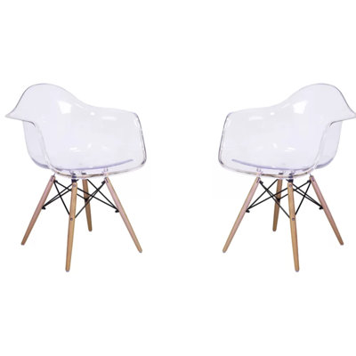 Chaise avec accoudoirs en acrylique Cardinale