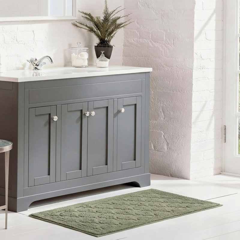 Tapis de bain en mousse viscoélastique 1 pièce Laura Ashley, Vert olive