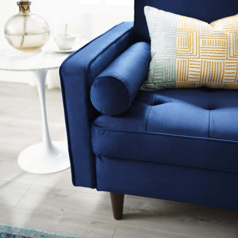 Causeuse en velours Valor Performance, Marine