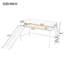 Lit mezzanine bas blanc simple avec glissoire de divertissement-2000038560-2000038561