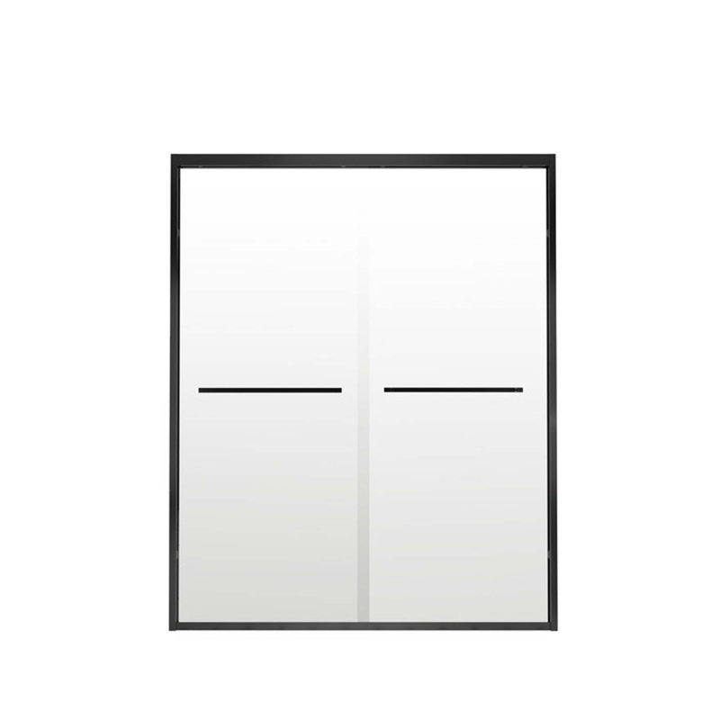 Aluminum Frame Double Sliding Shower Door,Bypass Bathroom Sliding Door With Premium 1/4" (6Mm) Clear Tempered Glass, Hardware Sliding Glass Shower Enclosure