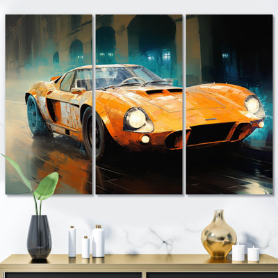 " Grand Prix Retro Sports Car " by Designart 3 - Pieces
