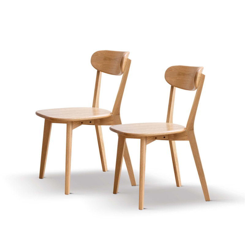 Chaise de salle à manger en bois de chêne naturel à 100% sans bois, Naturel