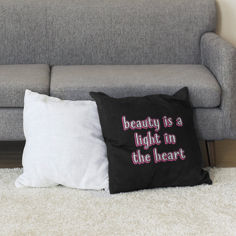 Coussin de sol de beauté inspirant, H 28 po x l 28 po, Rose