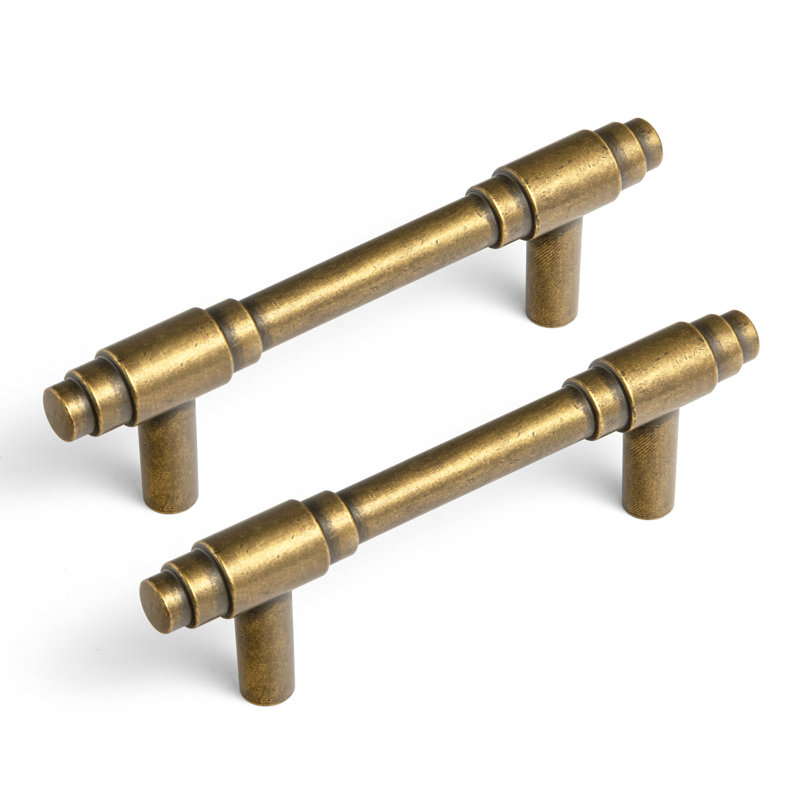 Poignée de meuble antique, 3", Laiton antique