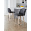 Tabouret de comptoir à hauteur fixe 24 po Thea avec pieds en bois cintré et repose-pieds rond-94352146-94352147-129427564