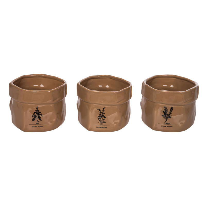  Ceramic Herb Seed Bag Set of 3 Home Decorations Spring