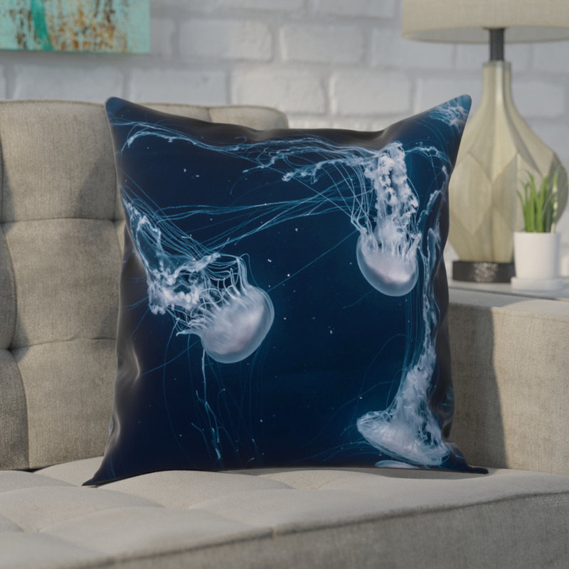 Housse de coussin en coton Joel Filipe Jellyfish, 20 po x 20 po