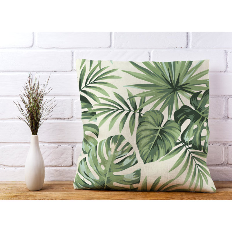 Croxley EXOTIC PALM LEAVES Floral Square Throw Cushion