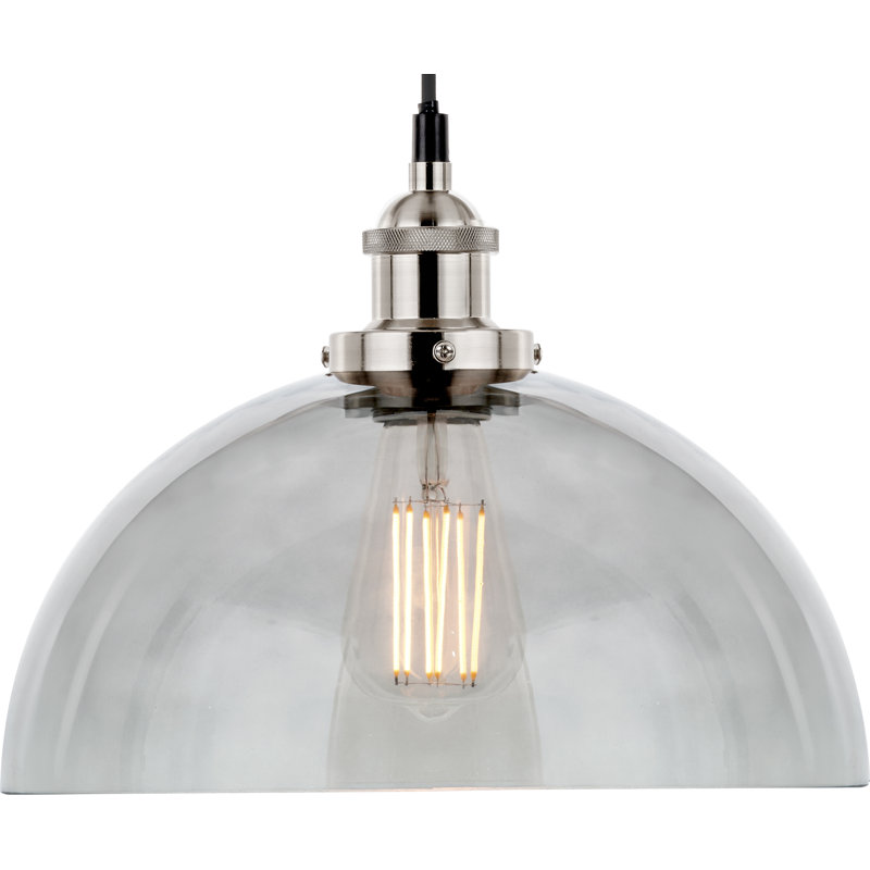 Cecilia 1 - Light Silver Dome Pendant, Smoked