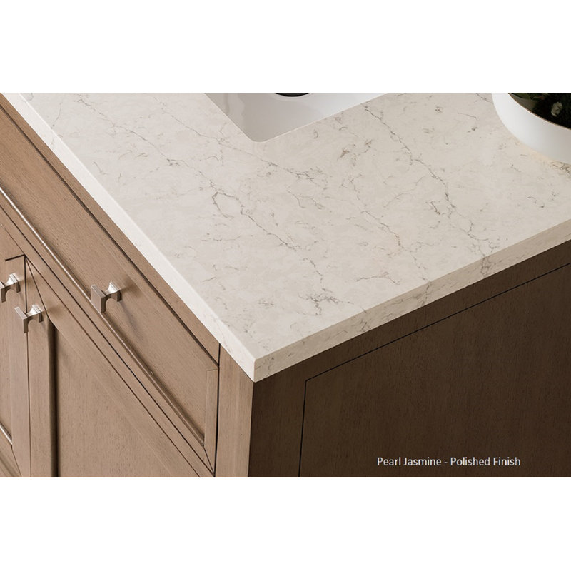 Brittany 72" W Double Vanity, Eternal Jasmine Pearl, Burnished Mahogany, 8" Widespread
