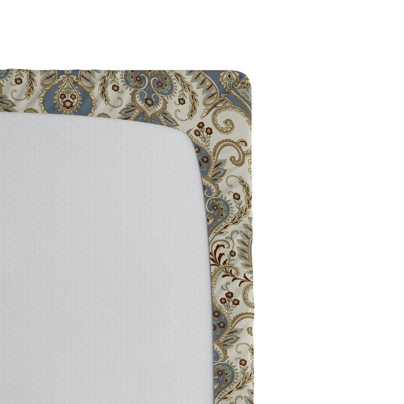 Drap-housse Ambesonne, Drap-housse grand, Bleu ciel, châtaignier, brun / floral