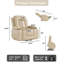 Fauteuil inclinable en cuir de polyuréthane avec massage et chaleur, 3 positions, porte-gobelets-2094784604