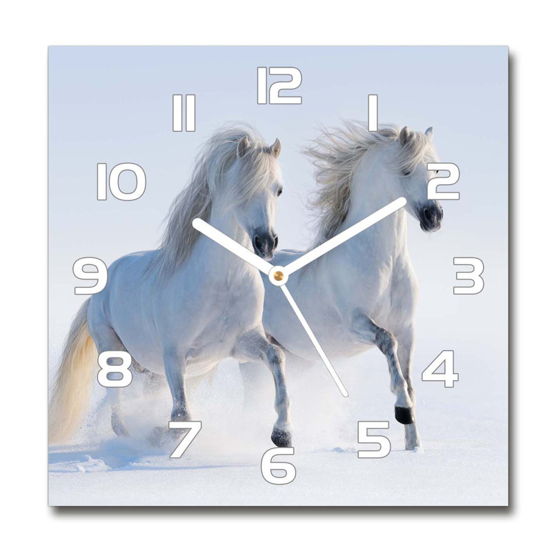 Ignatuis Glass Wall Clock, White/Grey