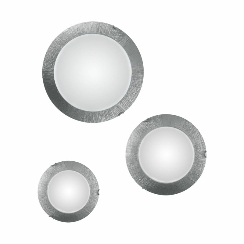Moon 2 Light Flush Mount, Silver