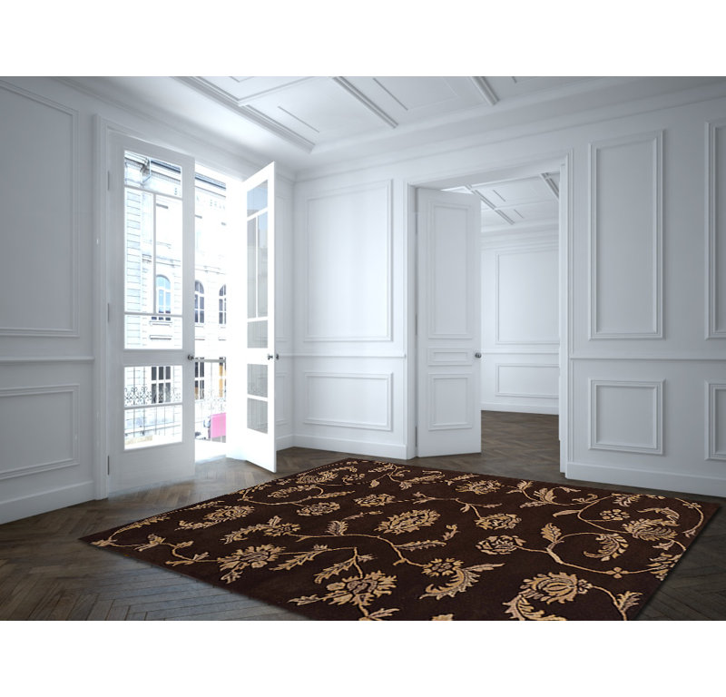 Mitcheldean Wool Floral Indoor Rug, Square 1'6"