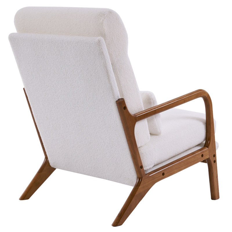 Mamye Upholstered Armchair, White Linen