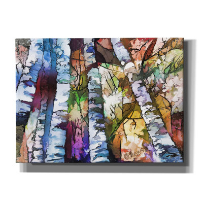 Art mural sur toile Millwood Pines, «White Aspen and Birch Trees» par Lena Owens