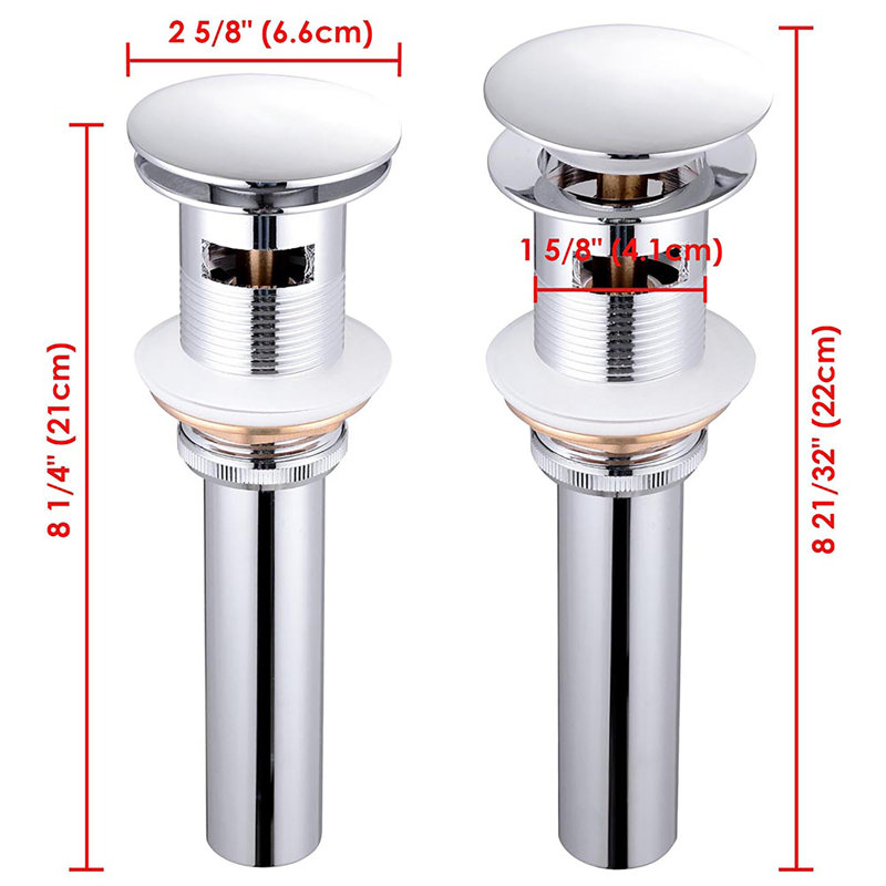 2.59'' W Pop-Up, Polished Chrome, Yes