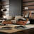 Mid Century Genuine Leather Lounge Chair With Ottoman, Solid Wood Frame, Strong Aluminum Legs, Memory Foam-2124191723