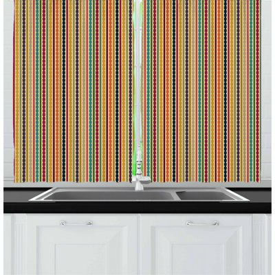 Striped Tailored Kitchen Curtain