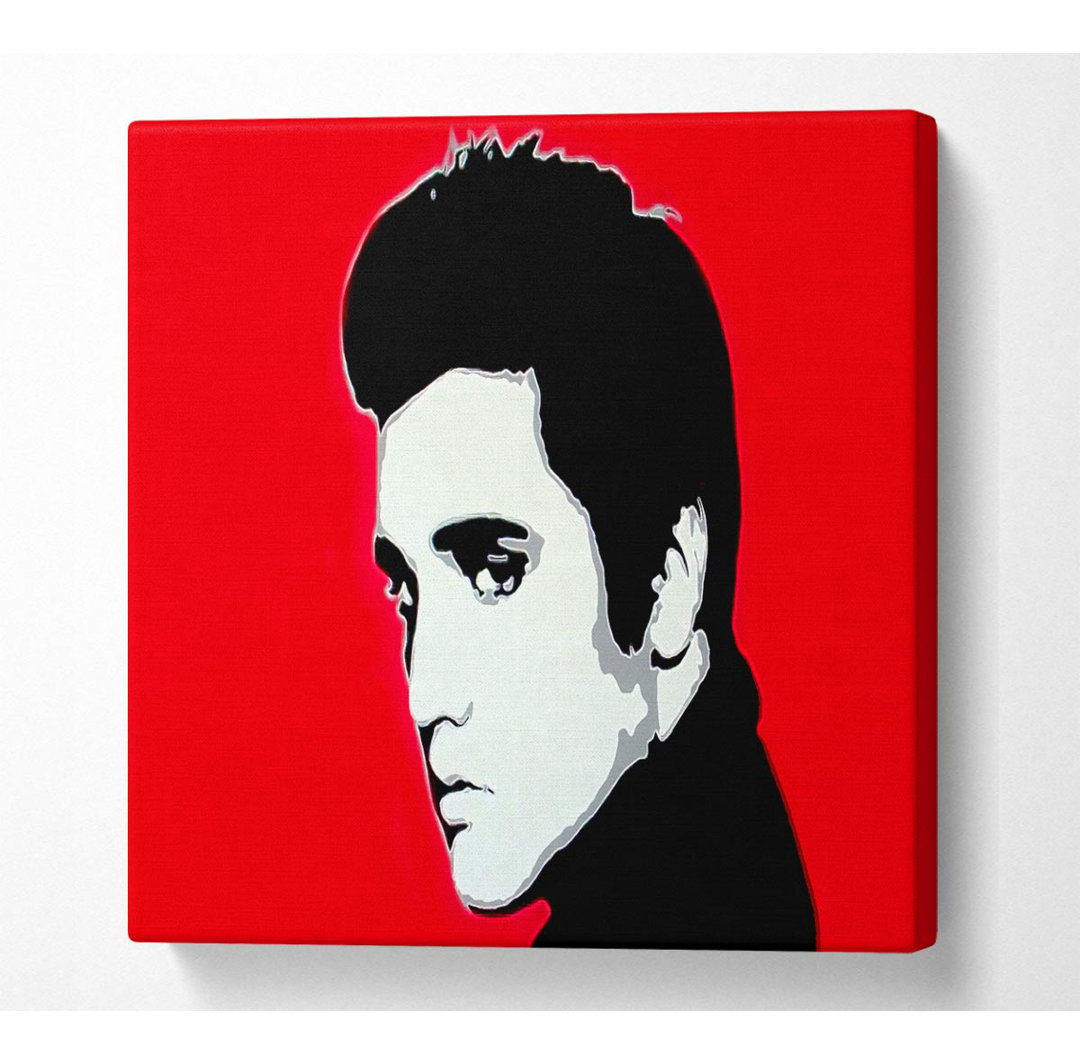 Elvis Portrait Rot - Druck