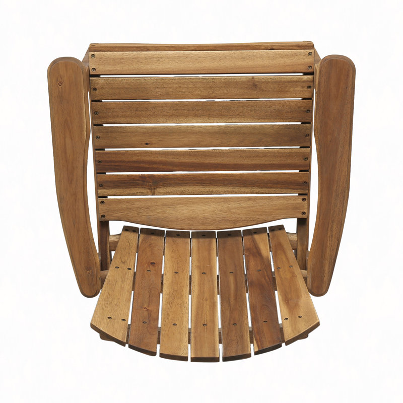 Ensemble de 2 chaises de salle à manger d'extérieur résistantes aux intempéries en bois d'acacia, Naturel