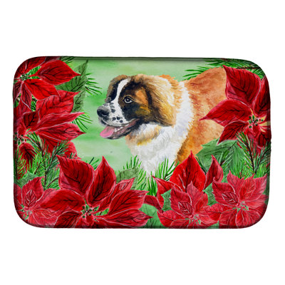 Tapis de séchage poinsettia saint bernard
